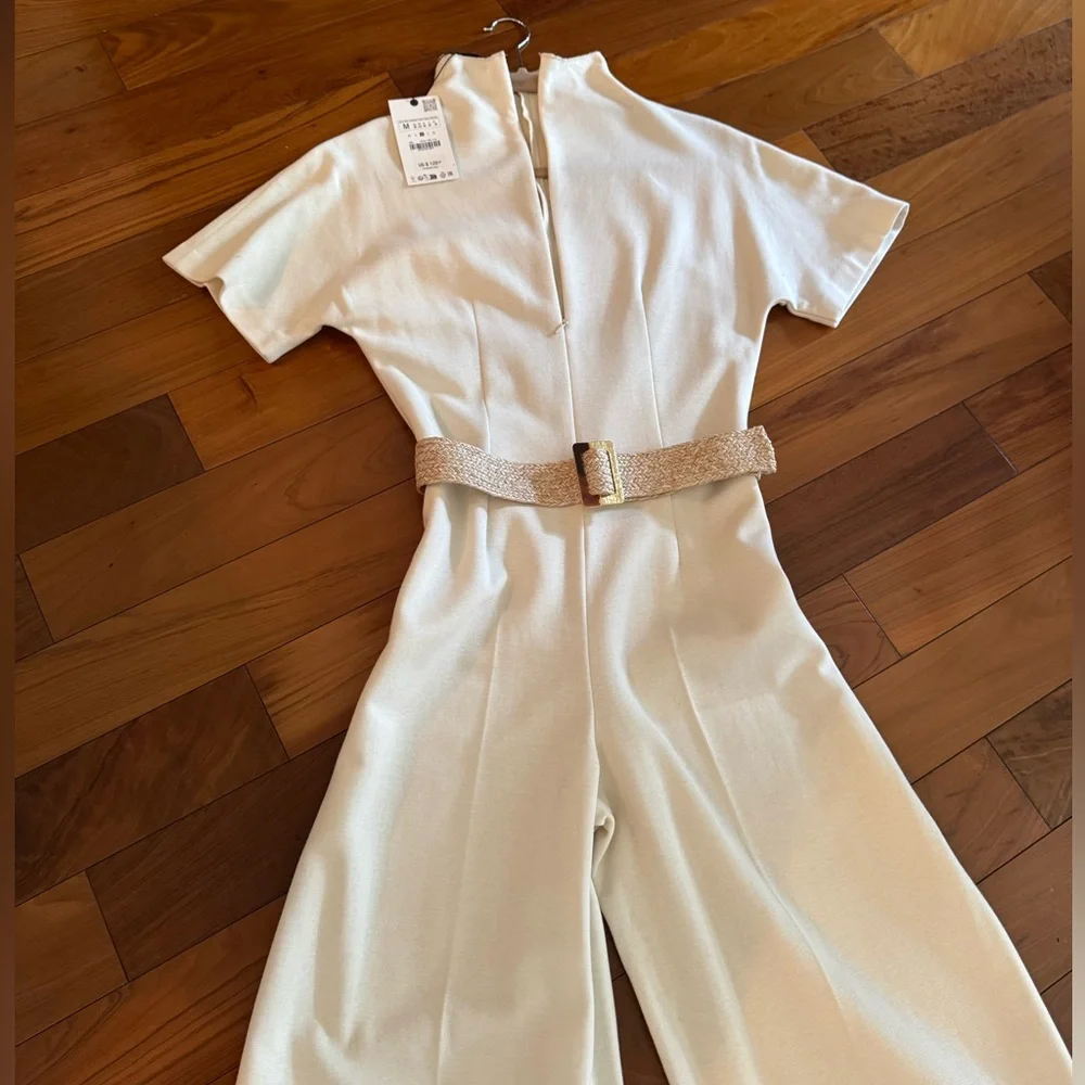 Elegant Cream Jumpsuit by ZARA - Picture 5 of 16